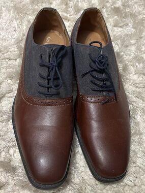 Dream Seek Men’s Two-Tone Brown & Navy Oxford Dress Shoes – Size 12